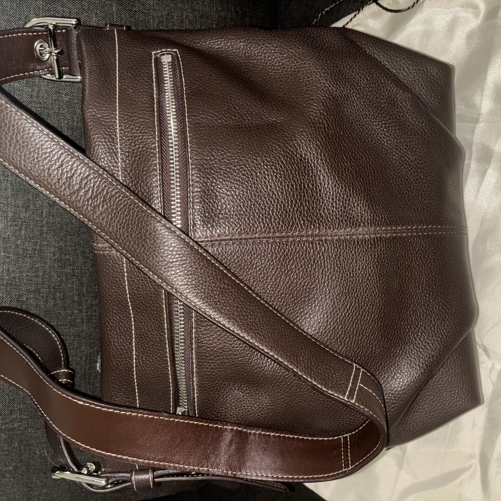 Authentic Coach Brown Pebble Leather Duffle Convertible crossbody shoulder bag - Picture 3 of 10